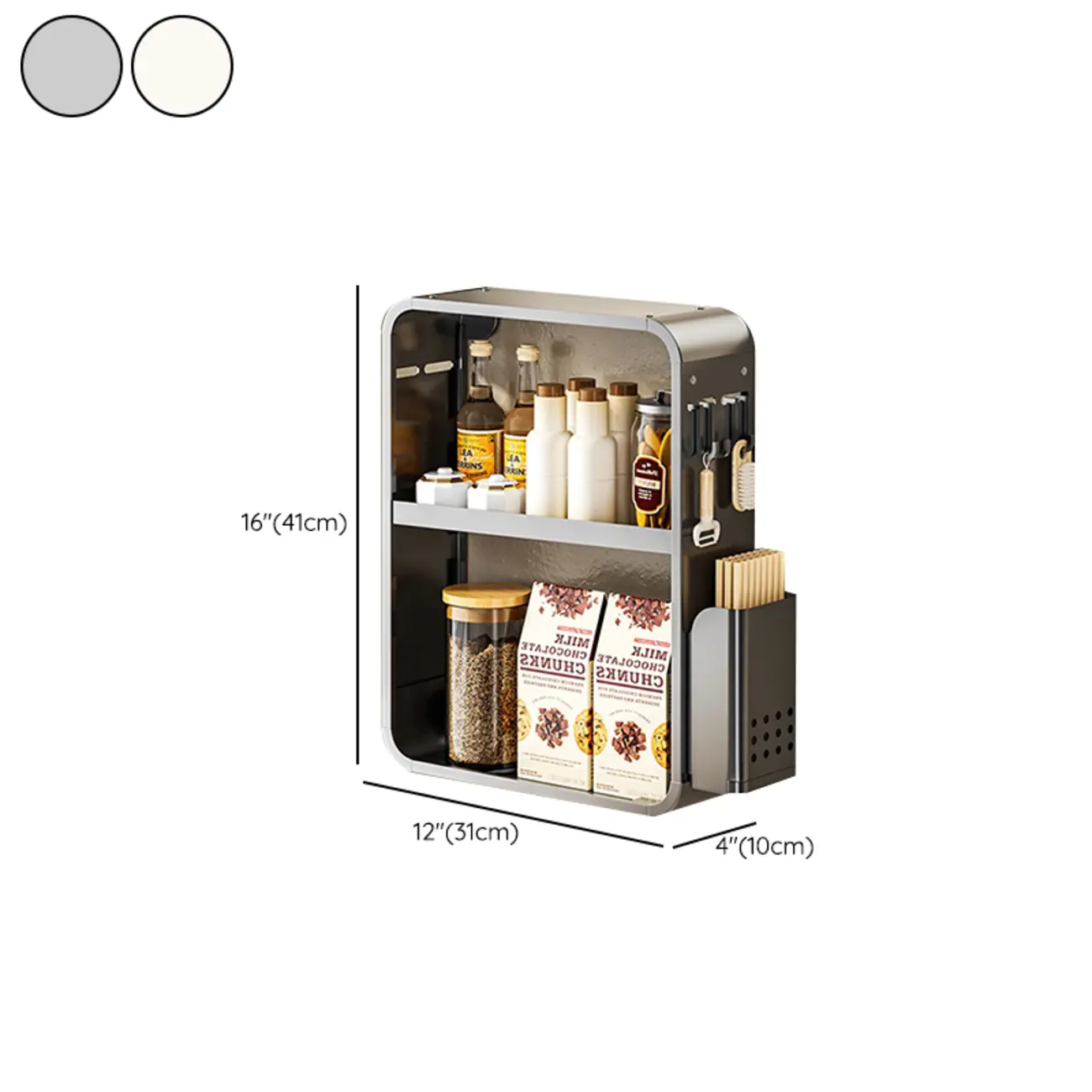 Simplistic Wall-installed Rack Shelf with Hooks, 4 Tiers/3 Tiers/2 Tiers Image - 22 | homeyfad