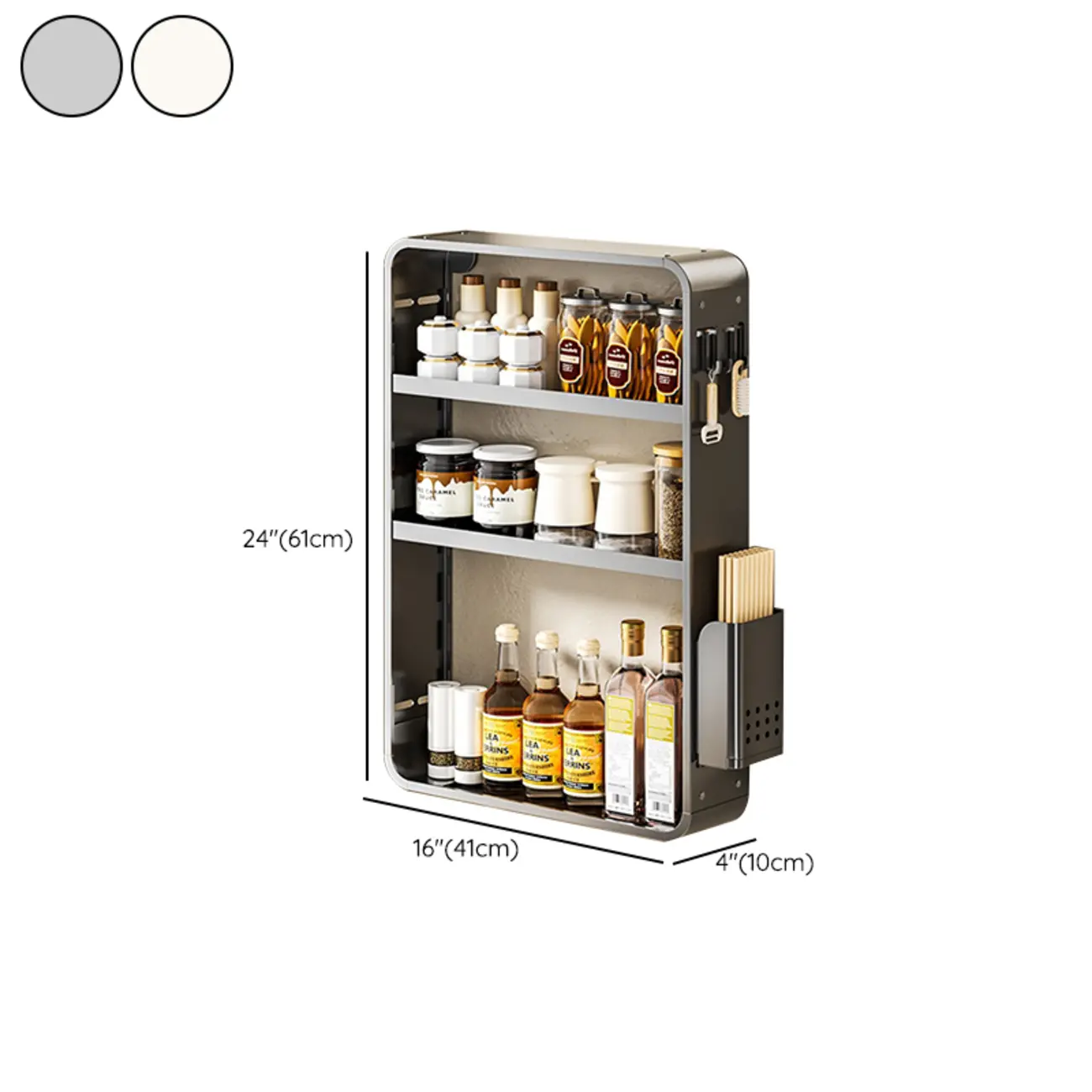 Simplistic Wall-installed Rack Shelf with Hooks, 4 Tiers/3 Tiers/2 Tiers Image - 23 | homeyfad