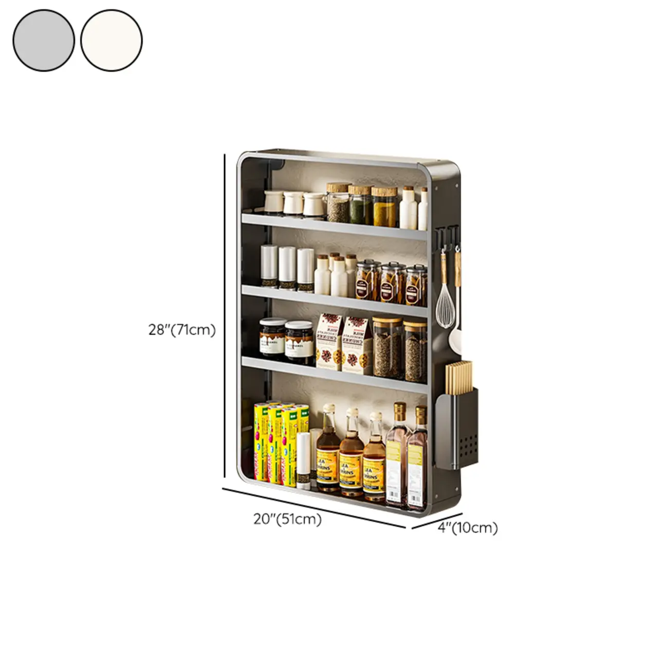 Simplistic Wall-installed Rack Shelf with Hooks, 4 Tiers/3 Tiers/2 Tiers Image - 24 | homeyfad