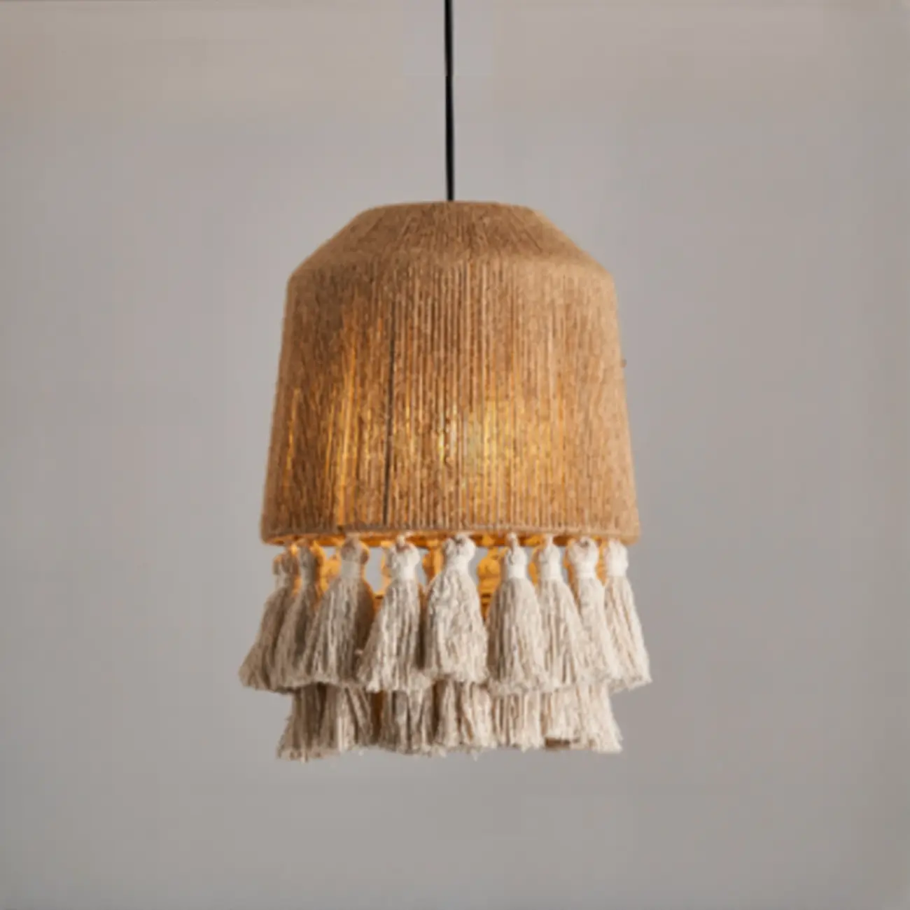 Oriental Dome Rope Shade Pendant Light for Dining Room Image - 2 | homeyfad