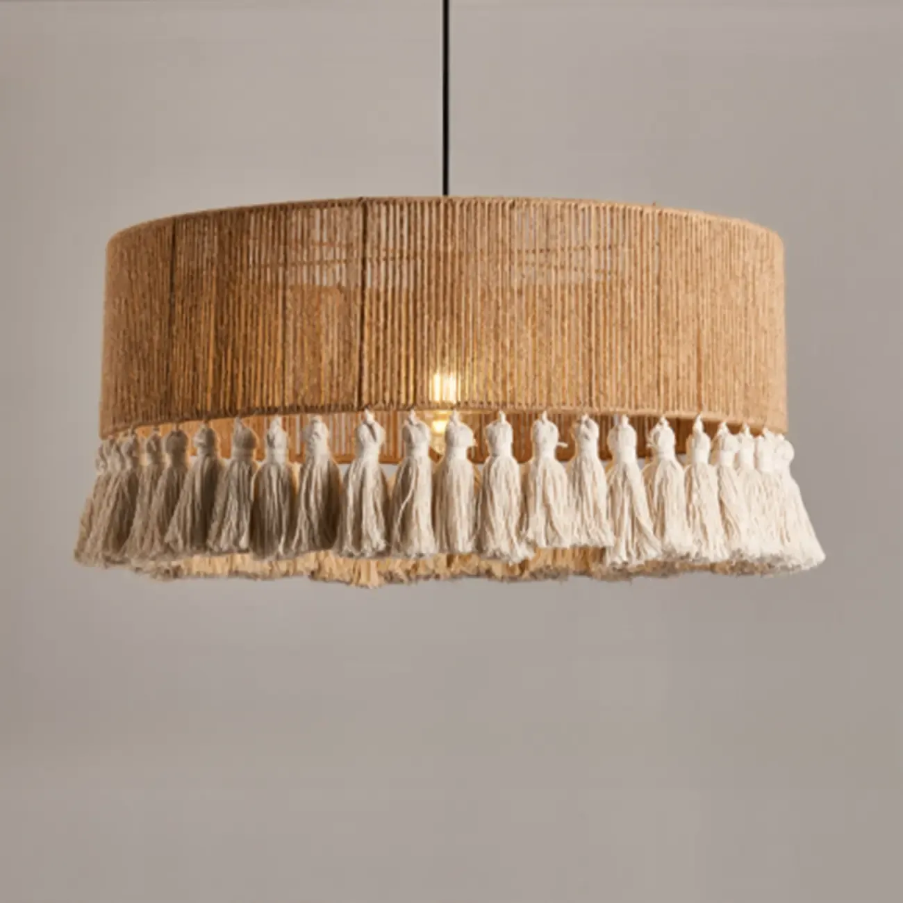 Oriental Dome Rope Shade Pendant Light for Dining Room Image - 5