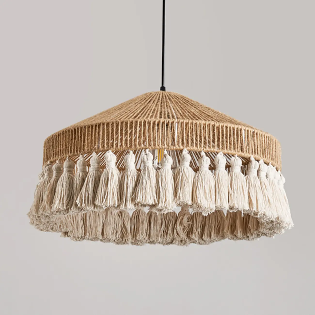 Oriental Dome Rope Shade Pendant Light for Dining Room Image - 9 | homeyfad