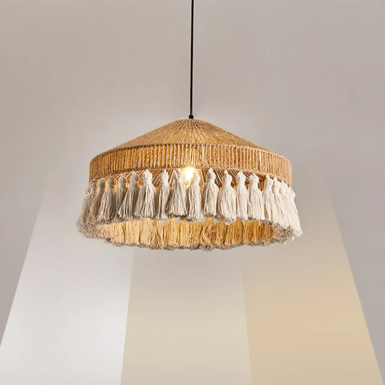 Oriental Dome Rope Shade Pendant Light for Dining Room Image - 10