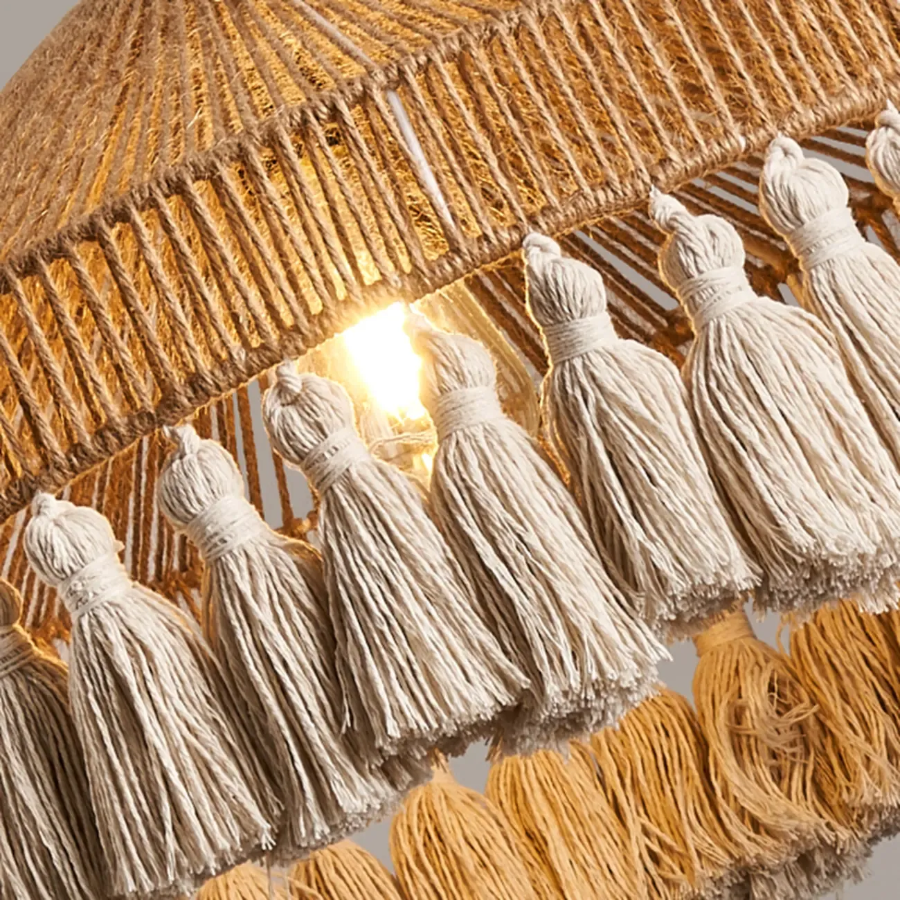 Oriental Dome Rope Shade Pendant Light for Dining Room Image - 11