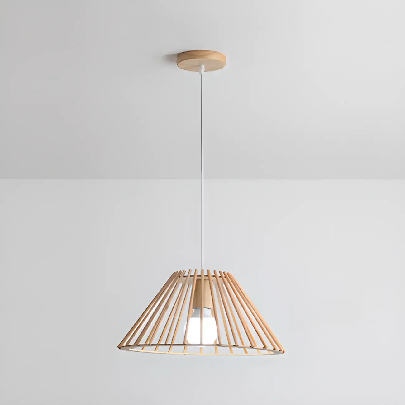 Modern Wood Geometric Island Pendant Light for Kitchen Image - 5