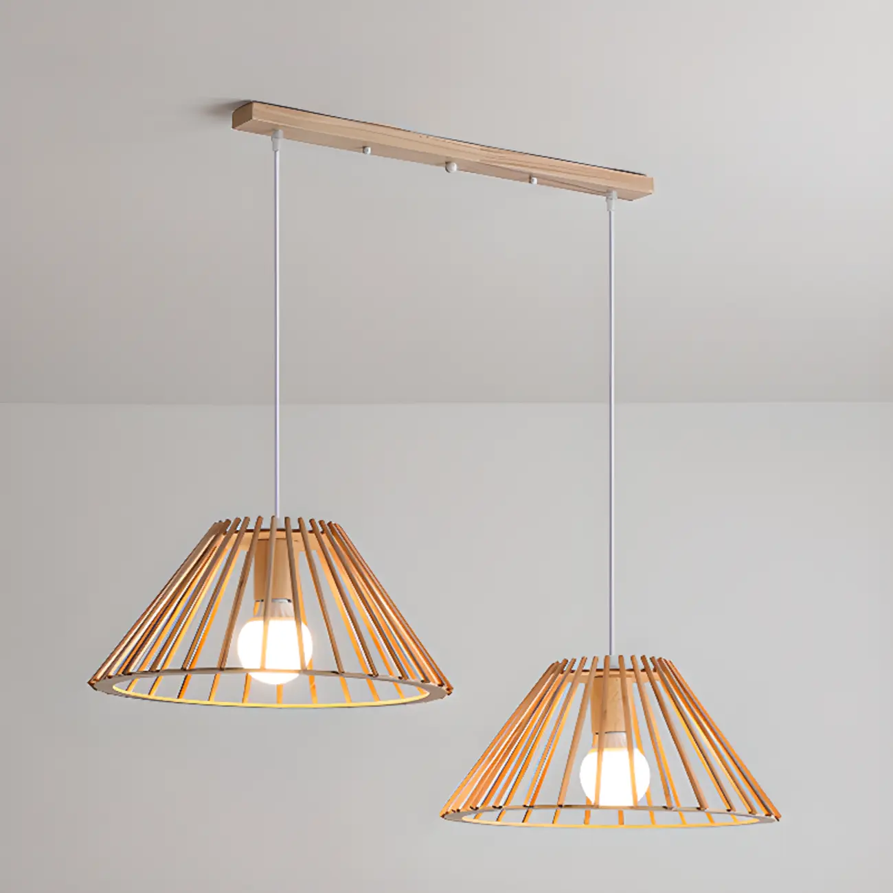 Modern Wood Geometric Island Pendant Light for Kitchen Image - 7 | homeyfad