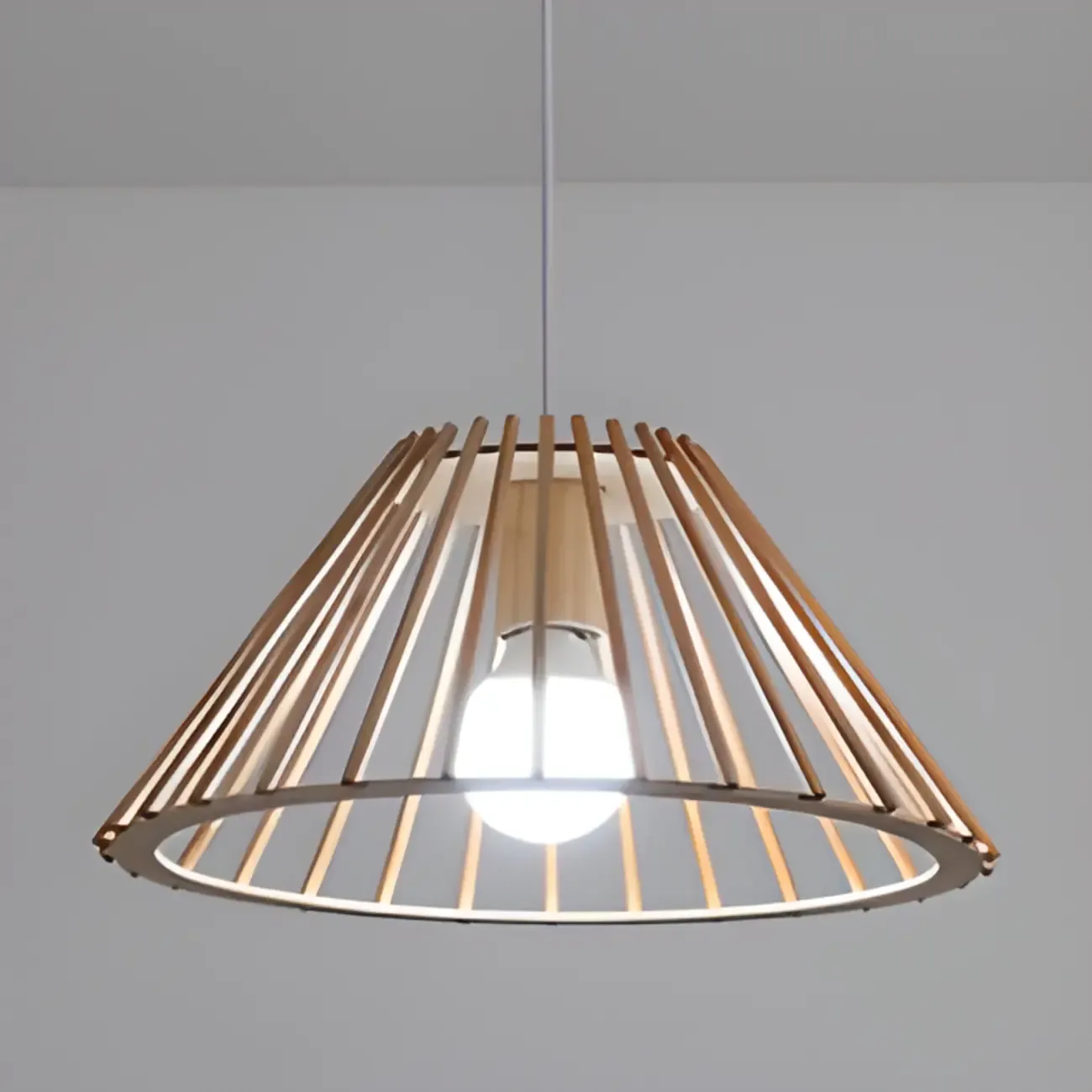 Modern Wood Geometric Island Pendant Light for Kitchen Image - 13