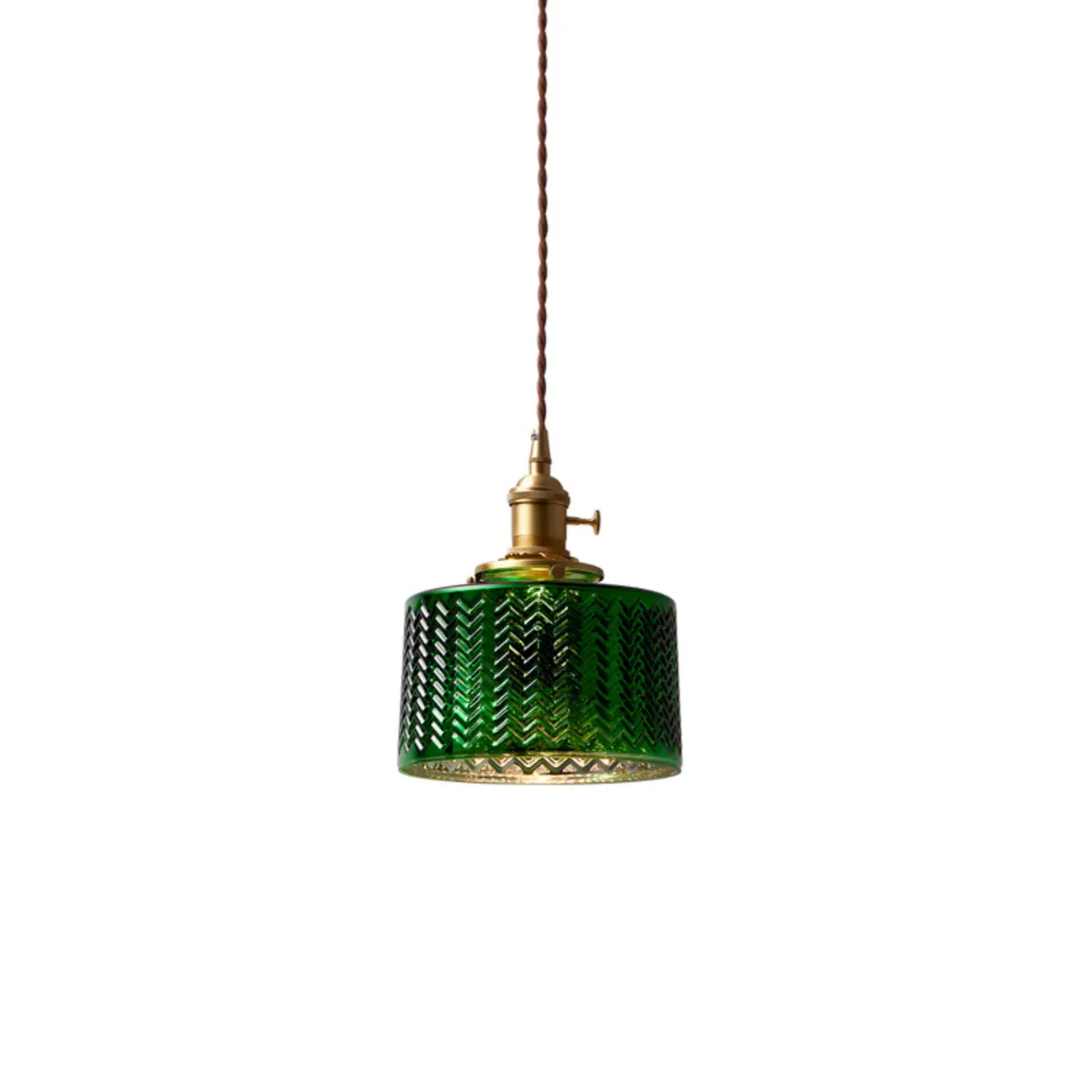 Modern Green Glass Pendant Light Adjustable for Kitchen Dining Image - 5 | homeyfad