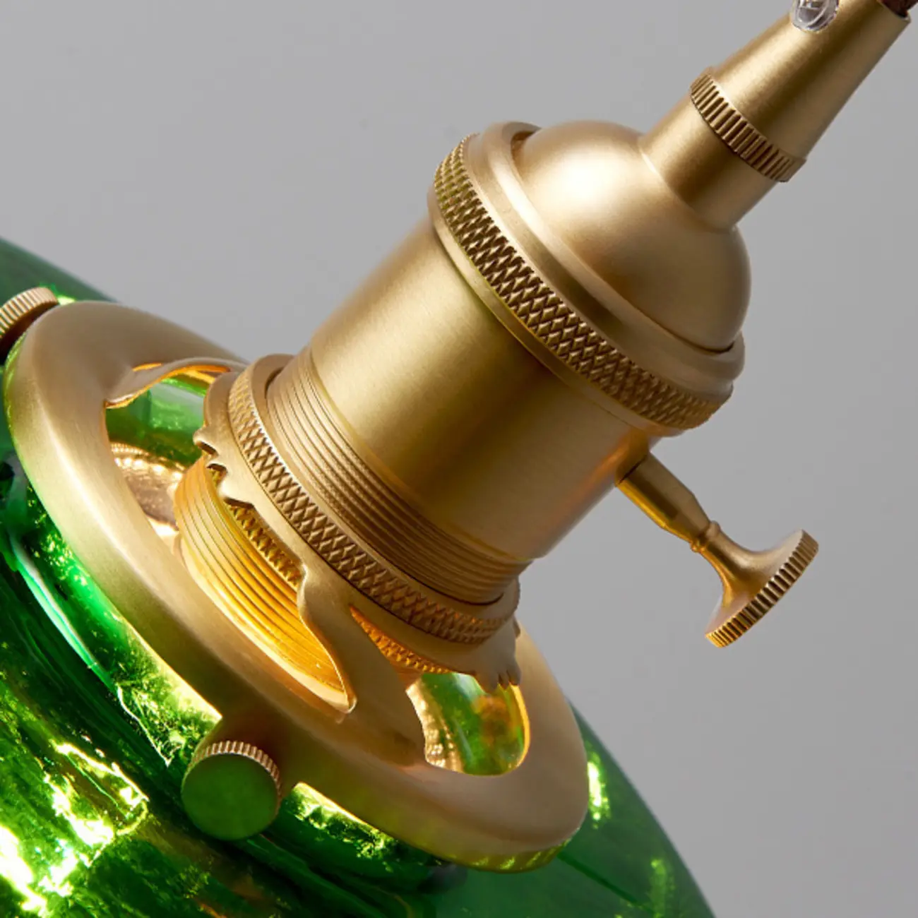 Modern Green Glass Pendant Light Adjustable for Kitchen Dining Image - 11 | homeyfad