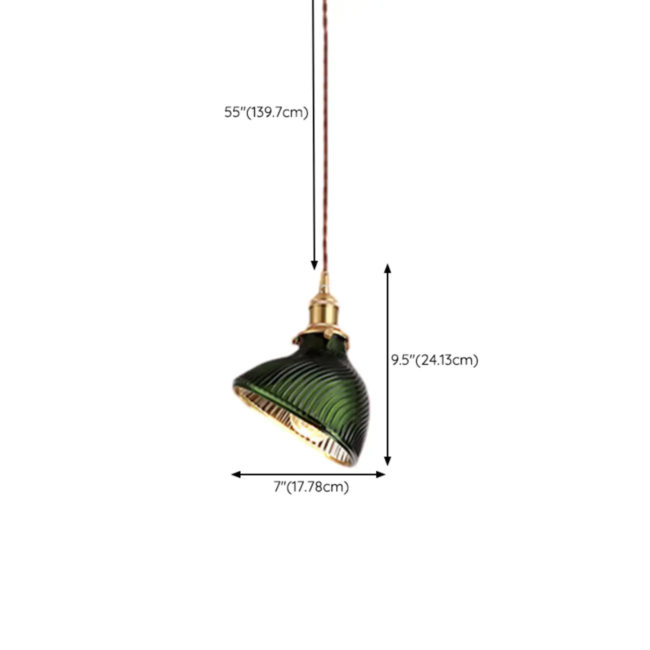 Modern Green Glass Pendant Light Adjustable for Kitchen Dining Image - 14