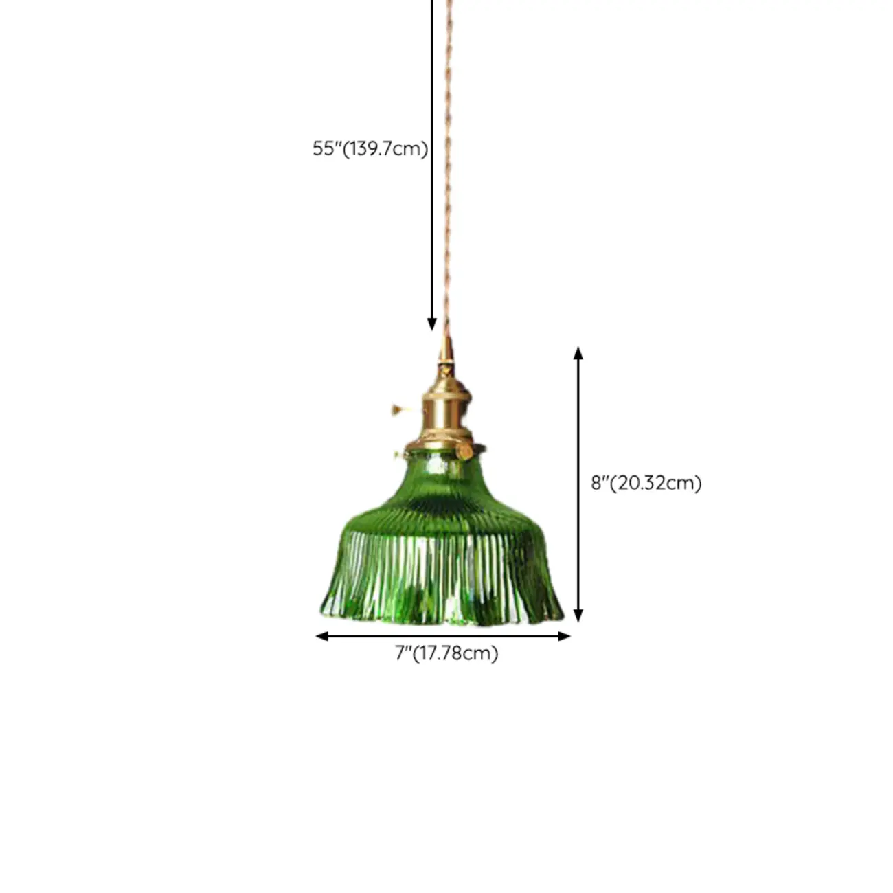 Modern Green Glass Pendant Light Adjustable for Kitchen Dining Image - 15 | homeyfad