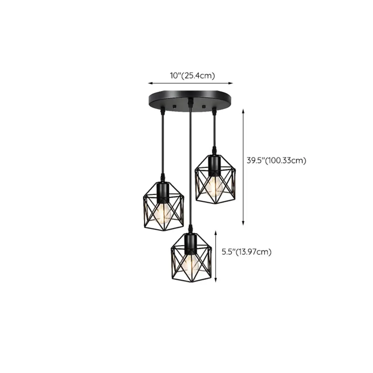 Industrial Black 1/3 Light Pendant Lights for Kitchen Island Hanging Image - 12