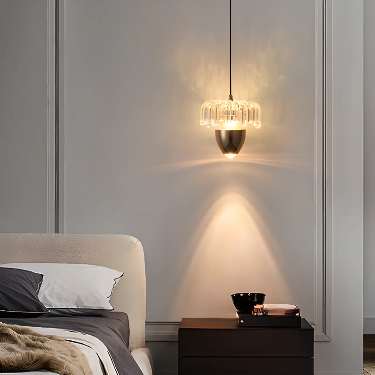 2-Light Black Metal Acrylic Dimming LED Pendant Light Image - 1 | homeyfad