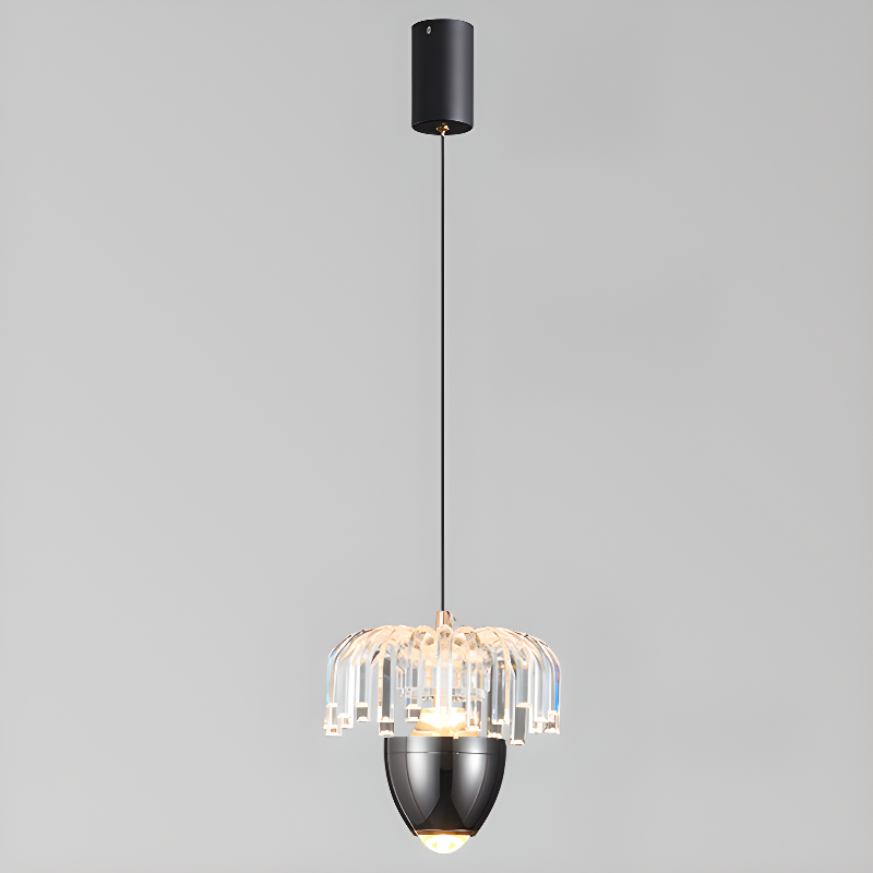 2-Light Black Metal Acrylic Dimming LED Pendant Light | homeyfad