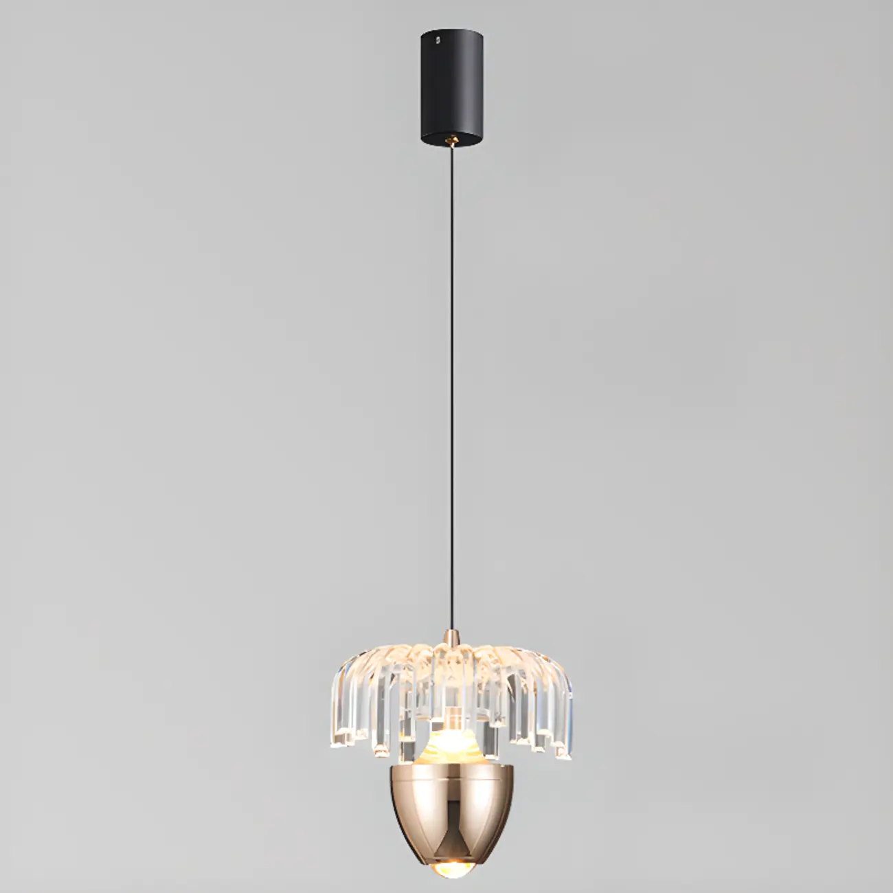 2-Light Black Metal Acrylic Dimming LED Pendant Light Image - 3 | homeyfad