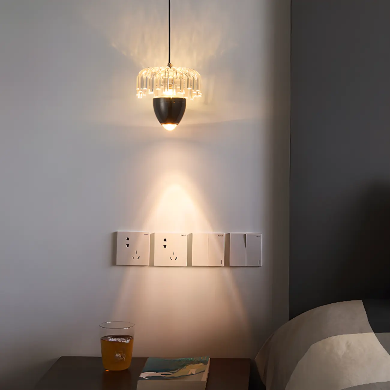 2-Light Black Metal Acrylic Dimming LED Pendant Light Image - 6 | homeyfad