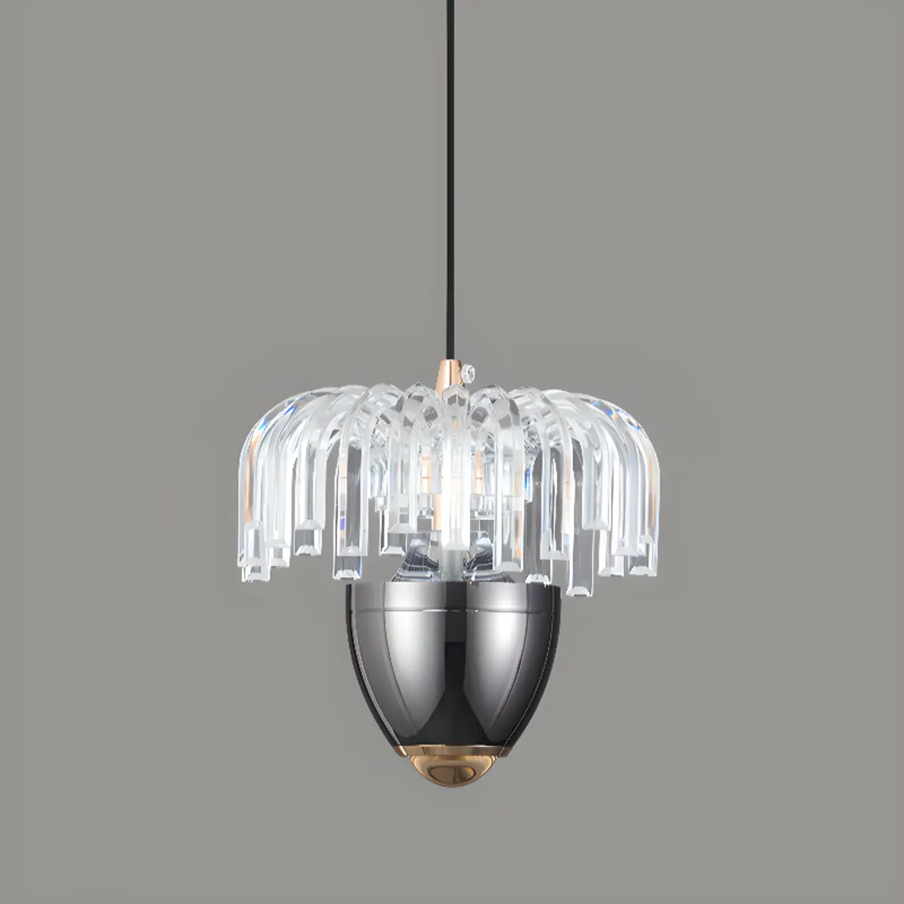 2-Light Black Metal Acrylic Dimming LED Pendant Light Image - 7 | homeyfad