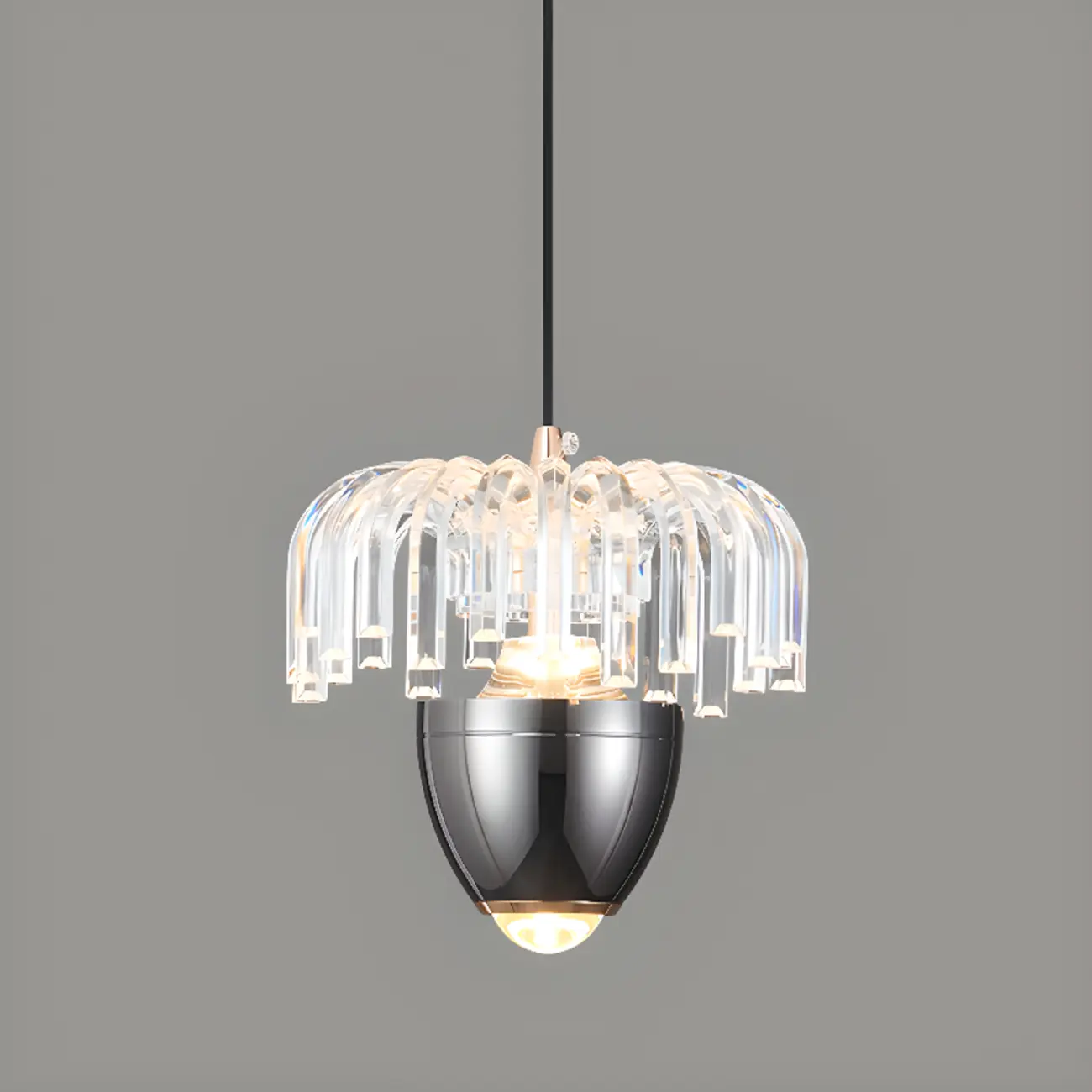 2-Light Black Metal Acrylic Dimming LED Pendant Light Image - 8 | homeyfad