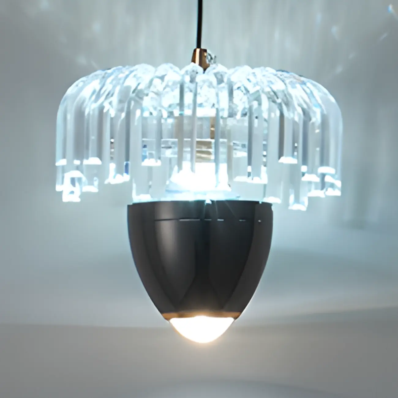 2-Light Black Metal Acrylic Dimming LED Pendant Light Image - 9 | homeyfad