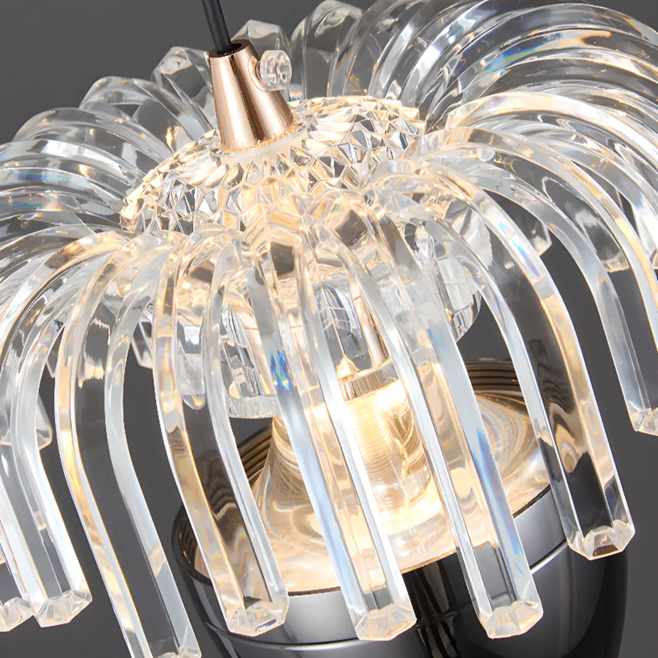 2-Light Black Metal Acrylic Dimming LED Pendant Light Image - 10 | homeyfad