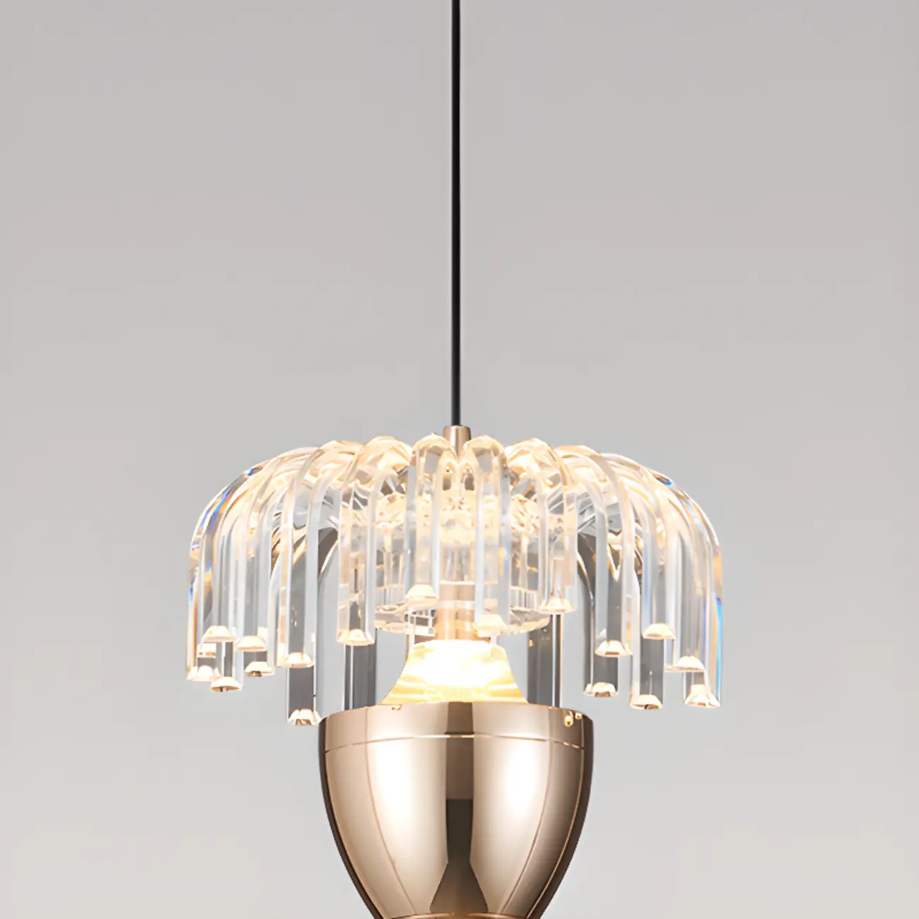 2-Light Black Metal Acrylic Dimming LED Pendant Light Image - 12 | homeyfad