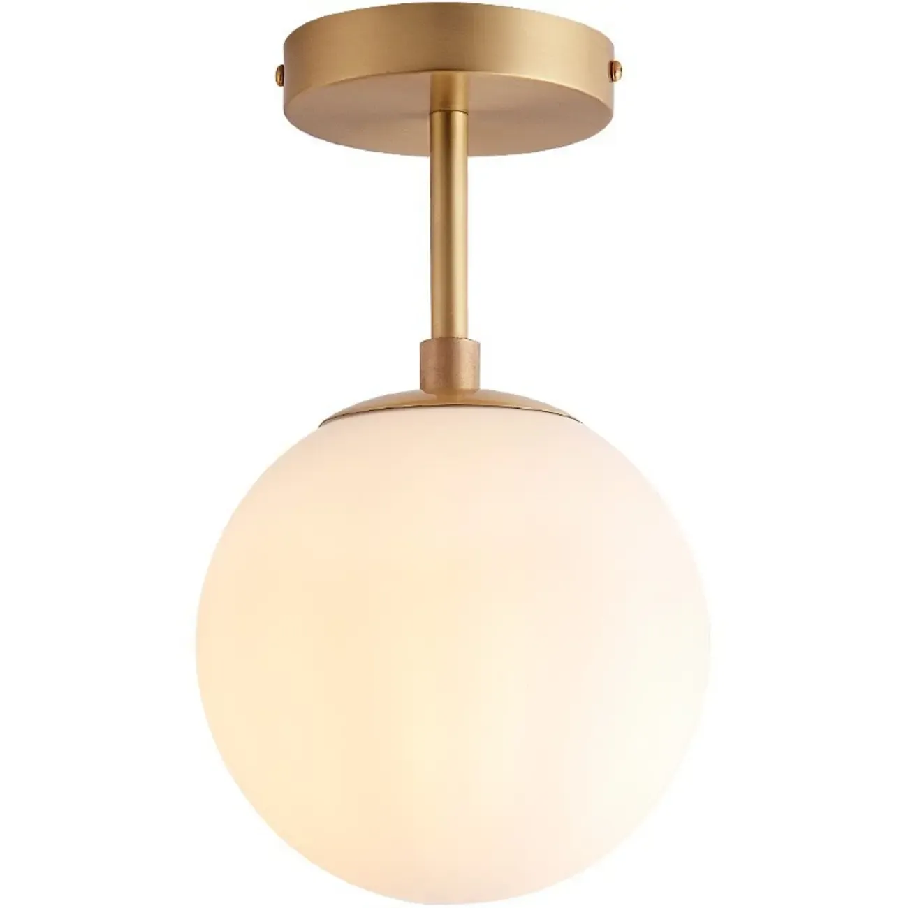 Minimalist Clear Globe Glass Metal Semi Flush Mount Light Image - 8
