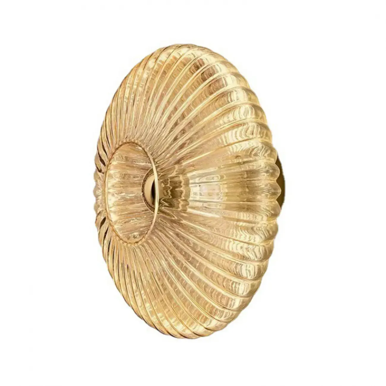 Modern Glass Gold Ripples Design Wall Sconce Image - 4