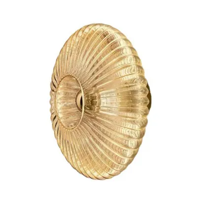 Modern Glass Gold Ripples Design Wall Sconce Image - 4