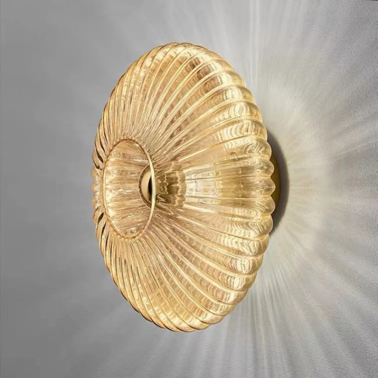 Modern Glass Gold Ripples Design Wall Sconce Image - 6 | homeyfad