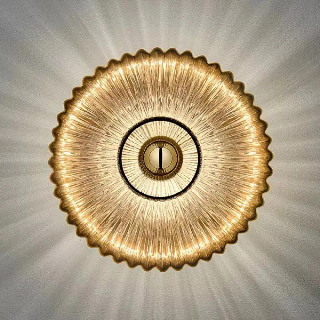 Modern Glass Gold Ripples Design Wall Sconce Image - 8 | homeyfad