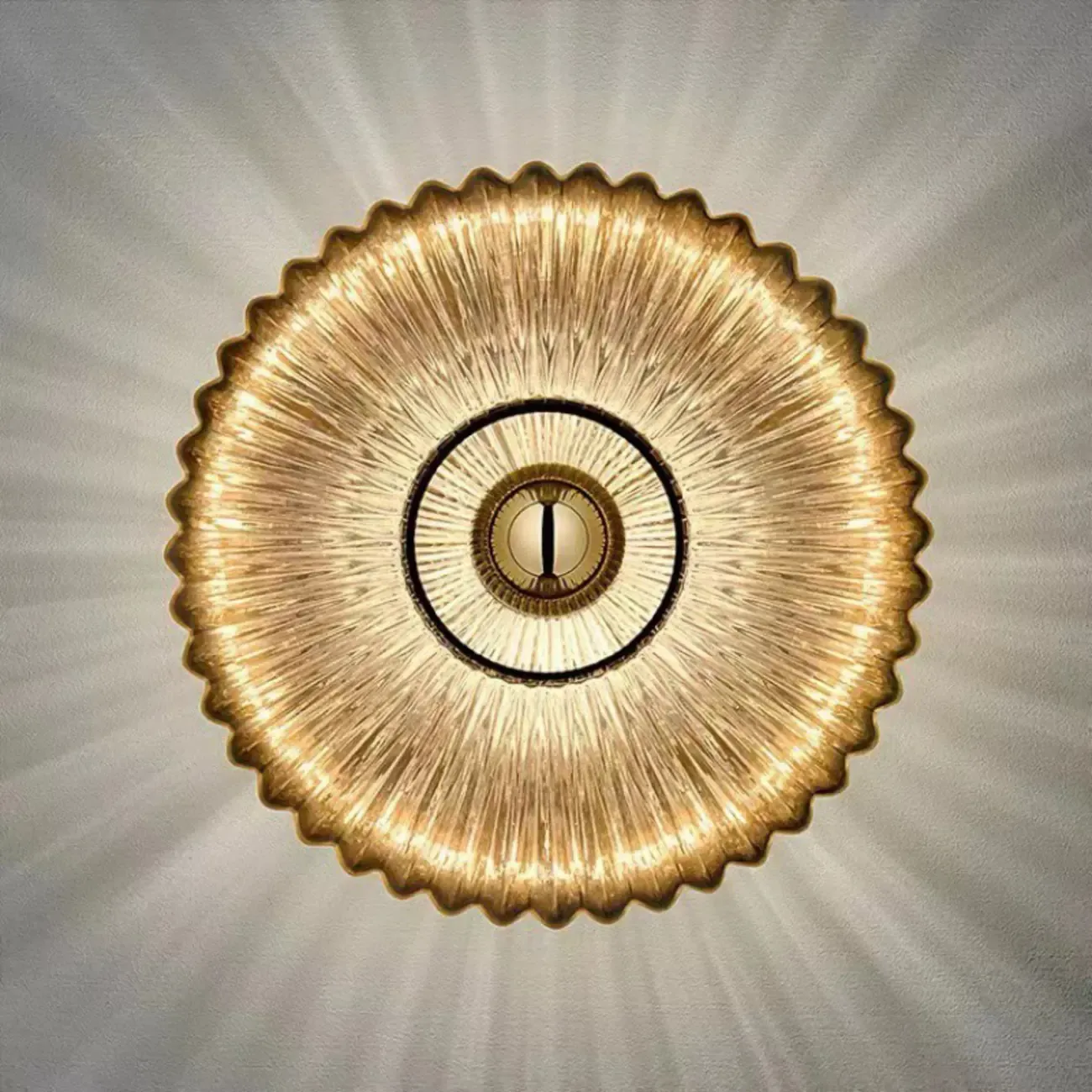 Modern Glass Gold Ripples Design Wall Sconce Image - 8
