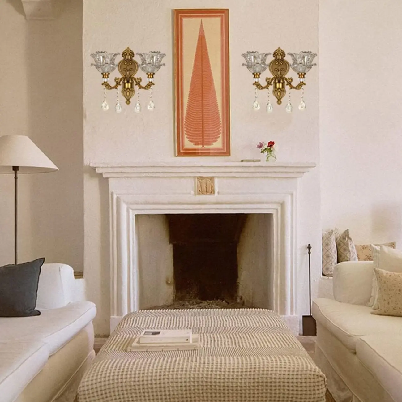 Vintage Brass Crystal Wall Sconce for Indoor Decor Image - 4 | homeyfad