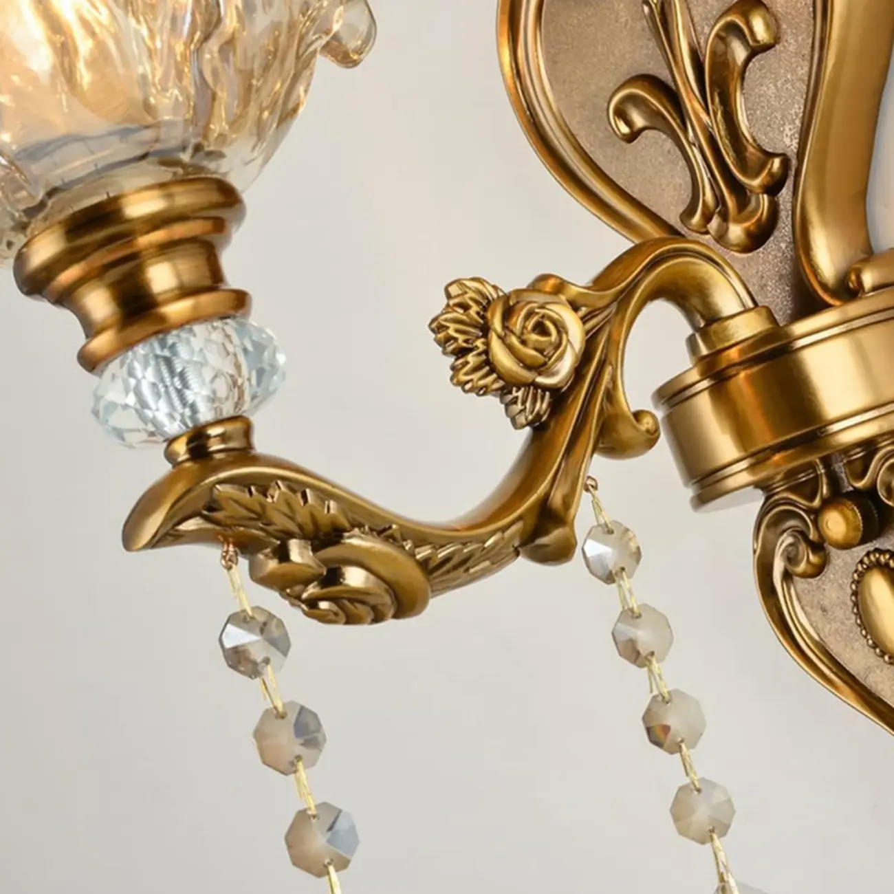 Vintage Brass Crystal Wall Sconce for Indoor Decor Image - 20 | homeyfad