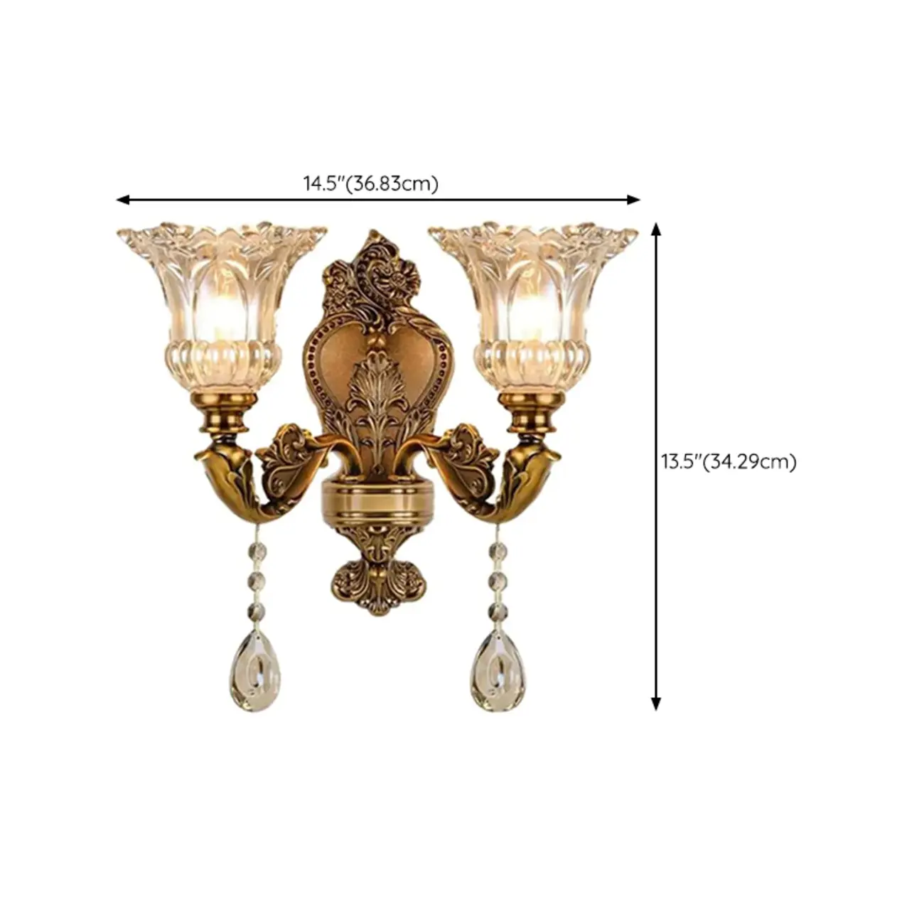 Vintage Brass Crystal Wall Sconce for Indoor Decor Image - 22 | homeyfad
