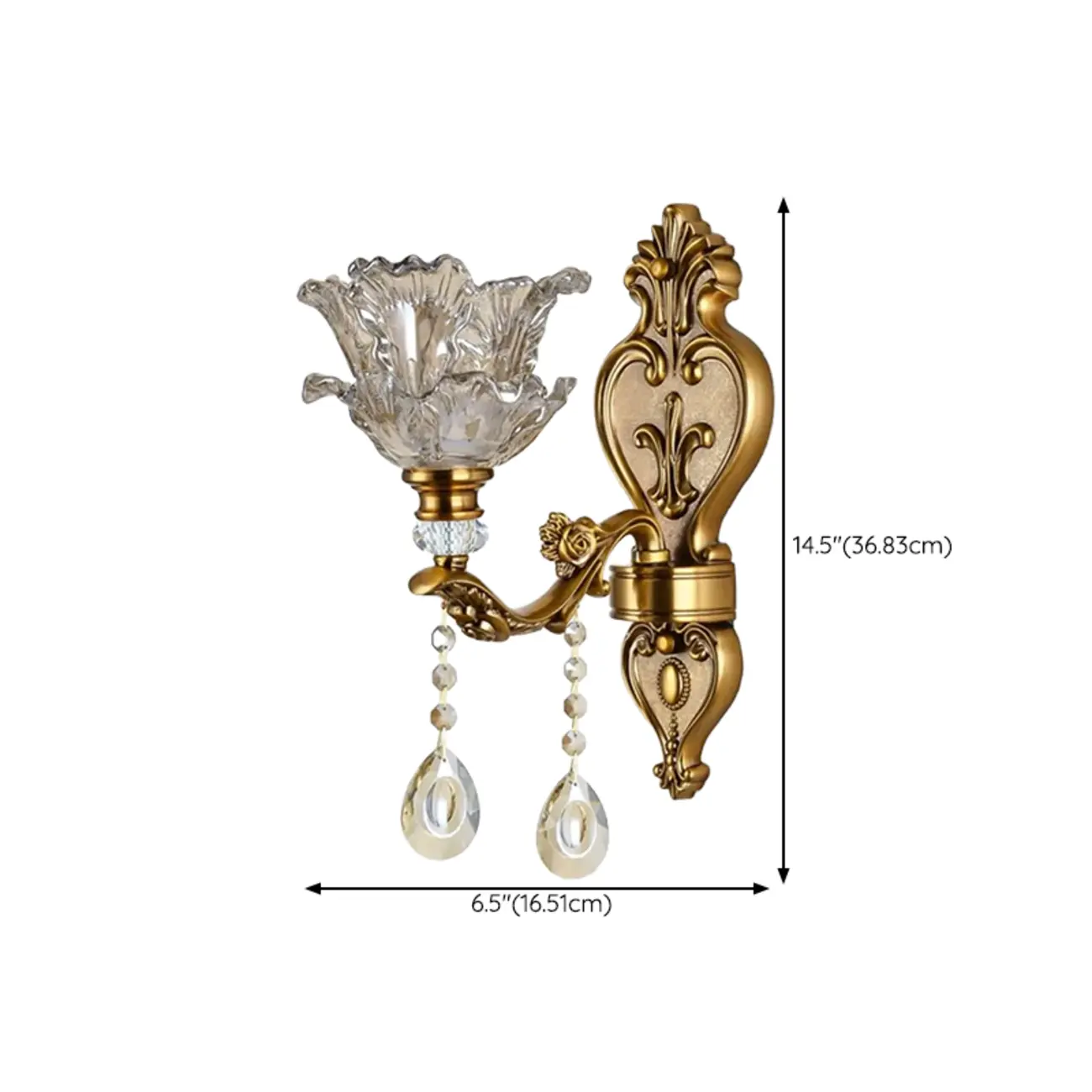 Vintage Brass Crystal Wall Sconce for Indoor Decor Image - 23 | homeyfad