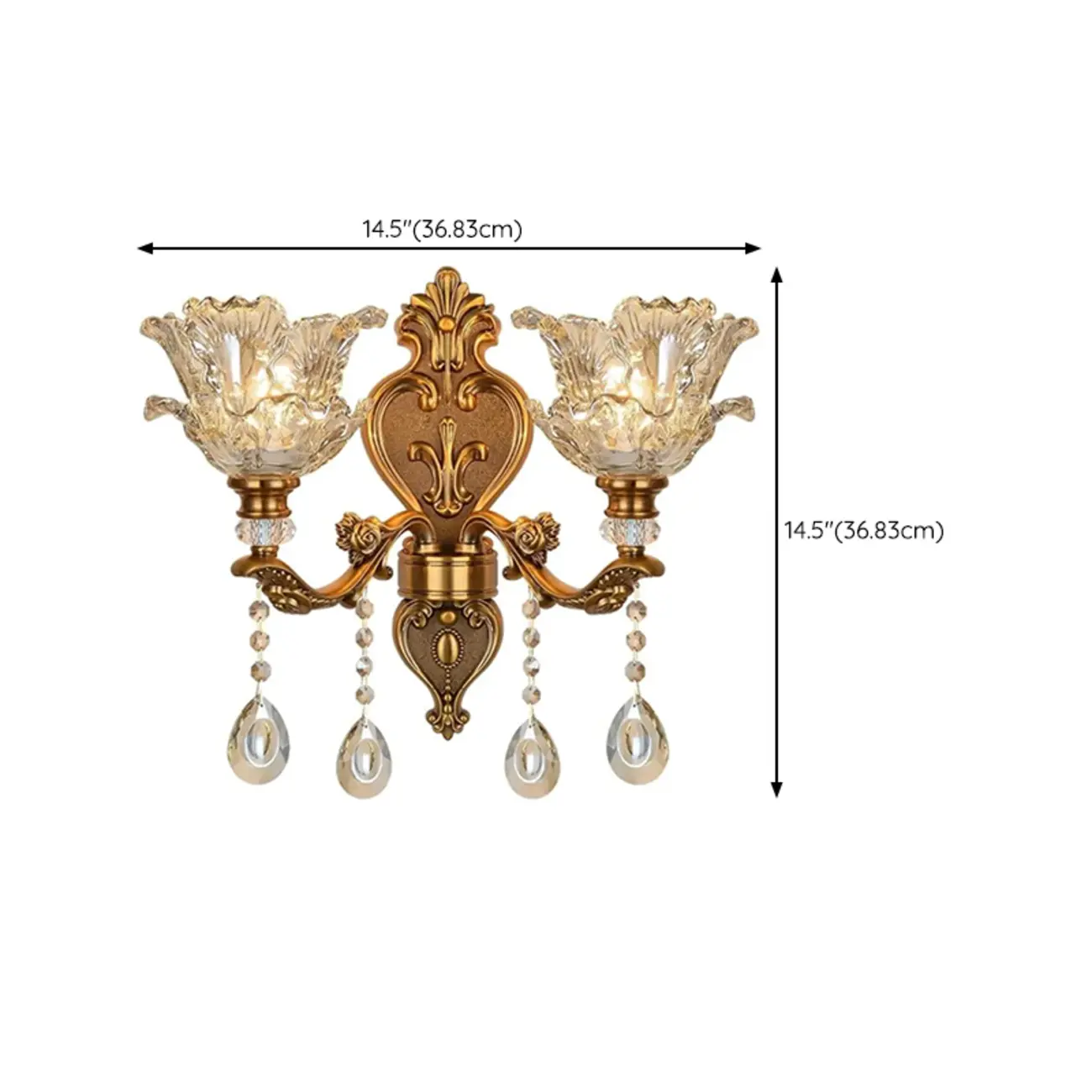 Vintage Brass Crystal Wall Sconce for Indoor Decor Image - 24 | homeyfad