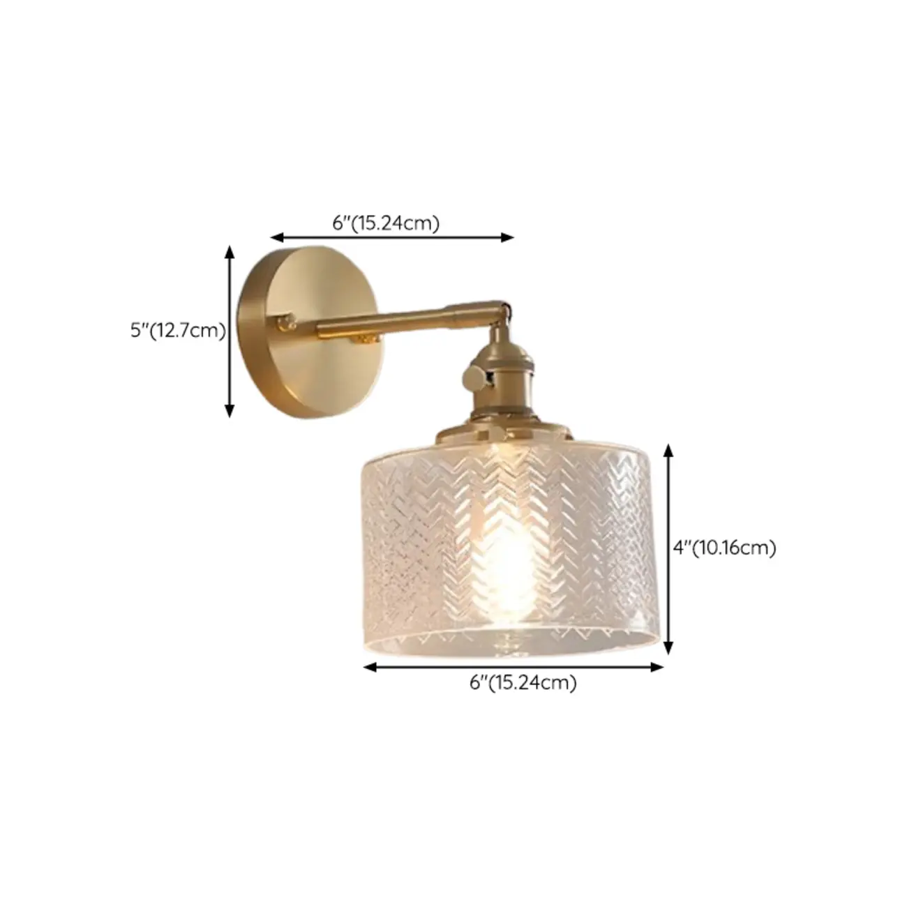 Modern Mini Brass LED Wall Sconce for Residential Use #size