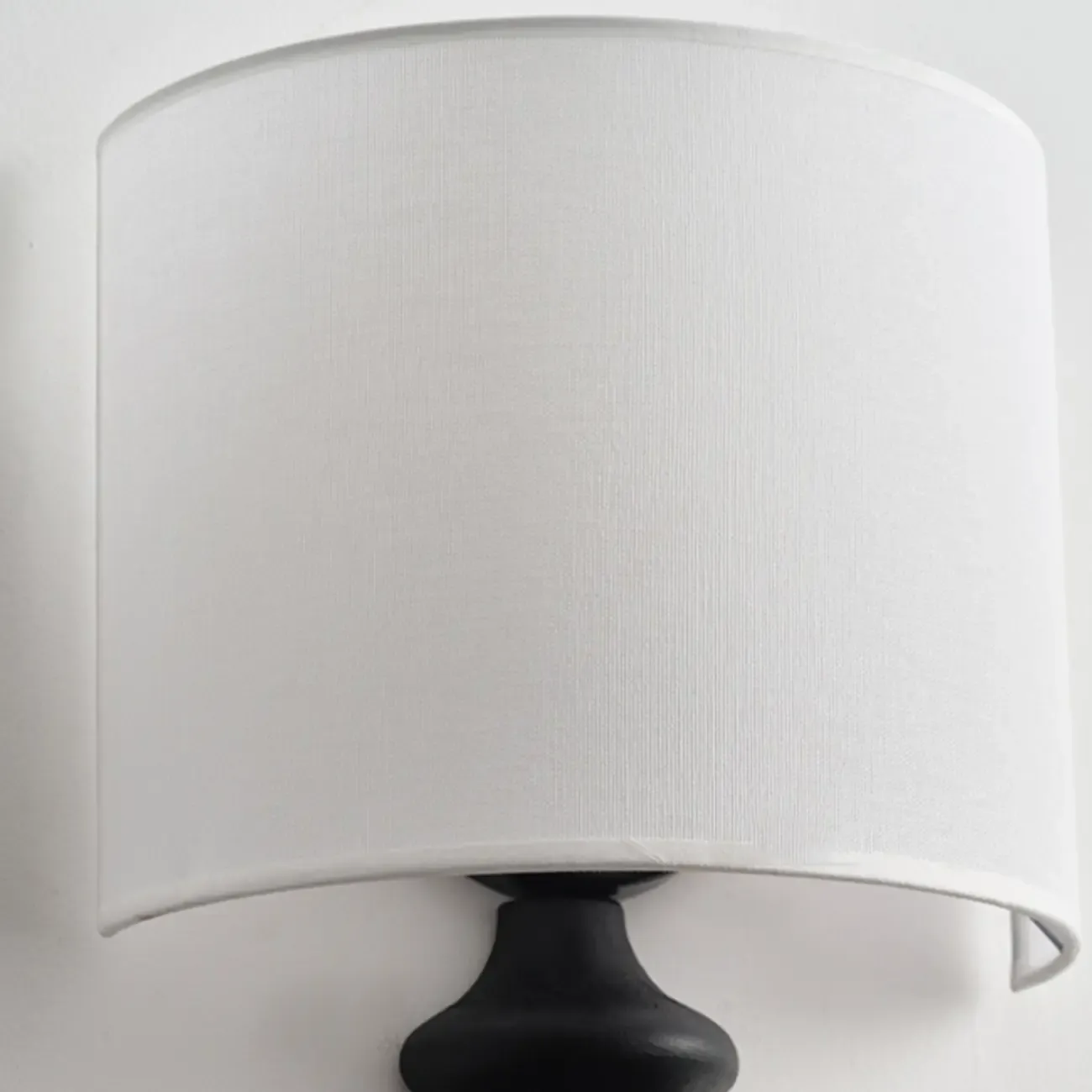 21"H Modern Geometric Wooden Wall Sconce with Fabric Shade