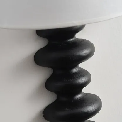 21"H Modern Geometric Wooden Wall Sconce with Fabric Shade