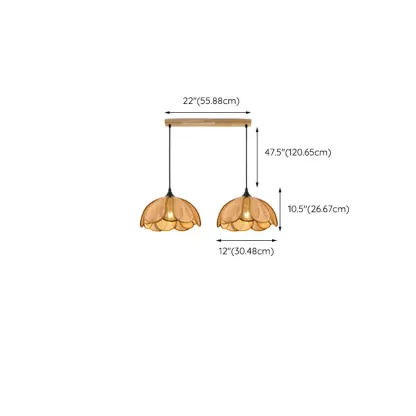 Modern Rattan Geometric Island Pendant Light #size