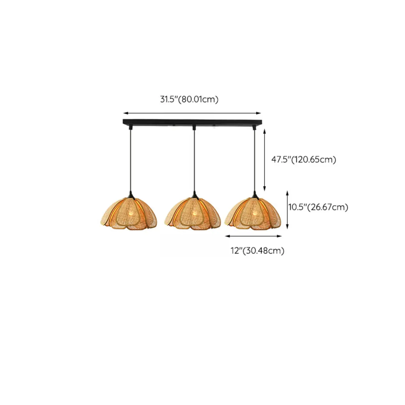 Modern Rattan Geometric Island Pendant Light Image - 9 | homeyfad