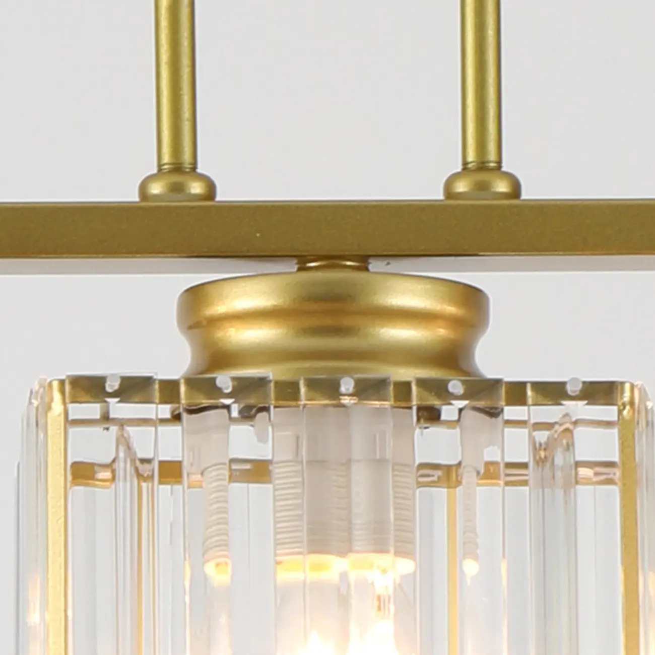 Golden 3-Light Glass LED Square Island Pendant Light | homeyfad