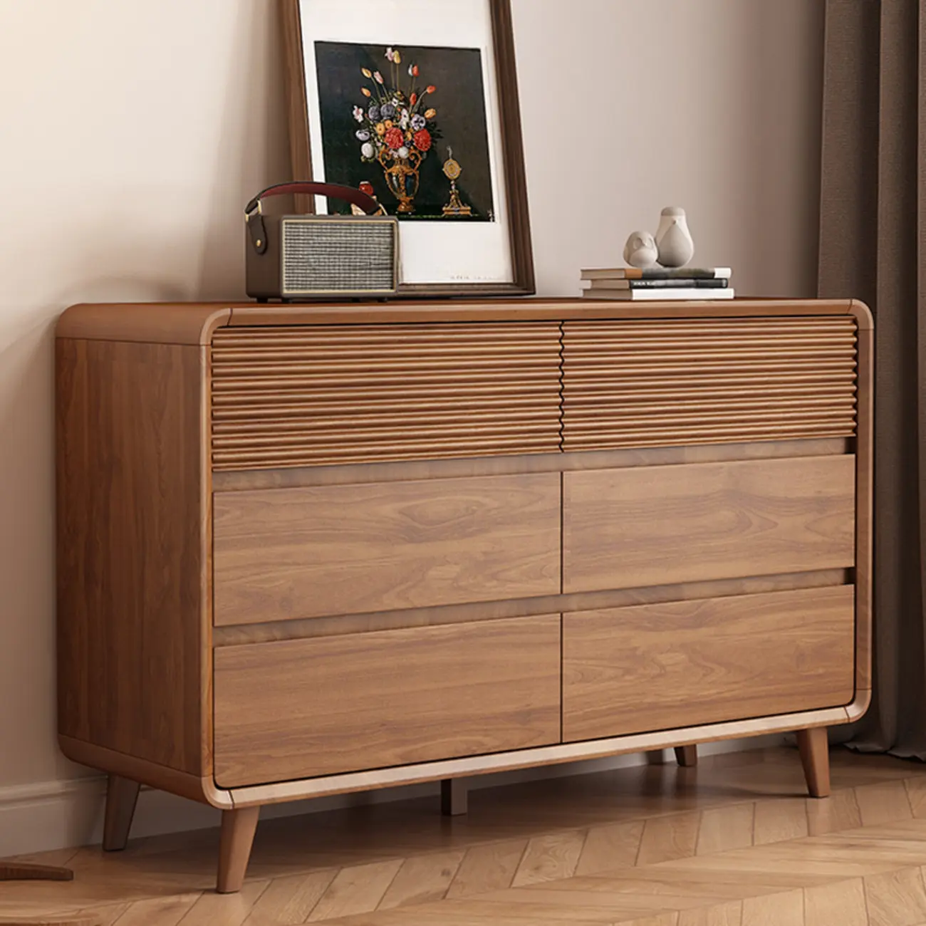 Mid-Century Modern 6-drawer Wood Freestanding Dresser Image - 1 | homeyfad