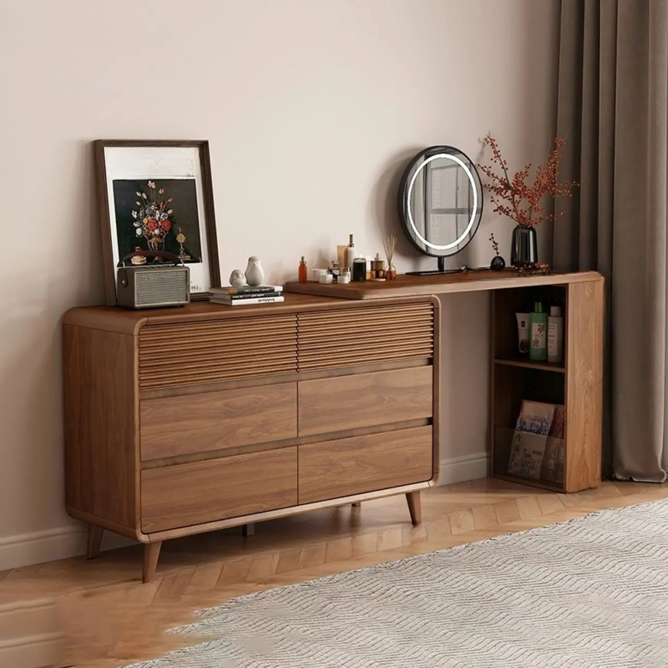 Mid-Century Modern 6-drawer Wood Freestanding Dresser Image - 8 | homeyfad