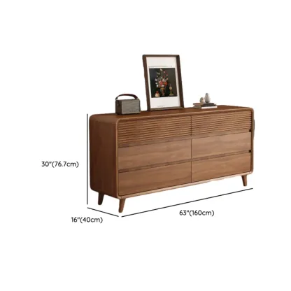 Mid-Century Modern 6-drawer Wood Freestanding Dresser Image - 15