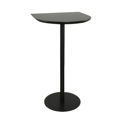 Minimalist Square Black Bar Table Metal Base for 2 Seats Image - 2