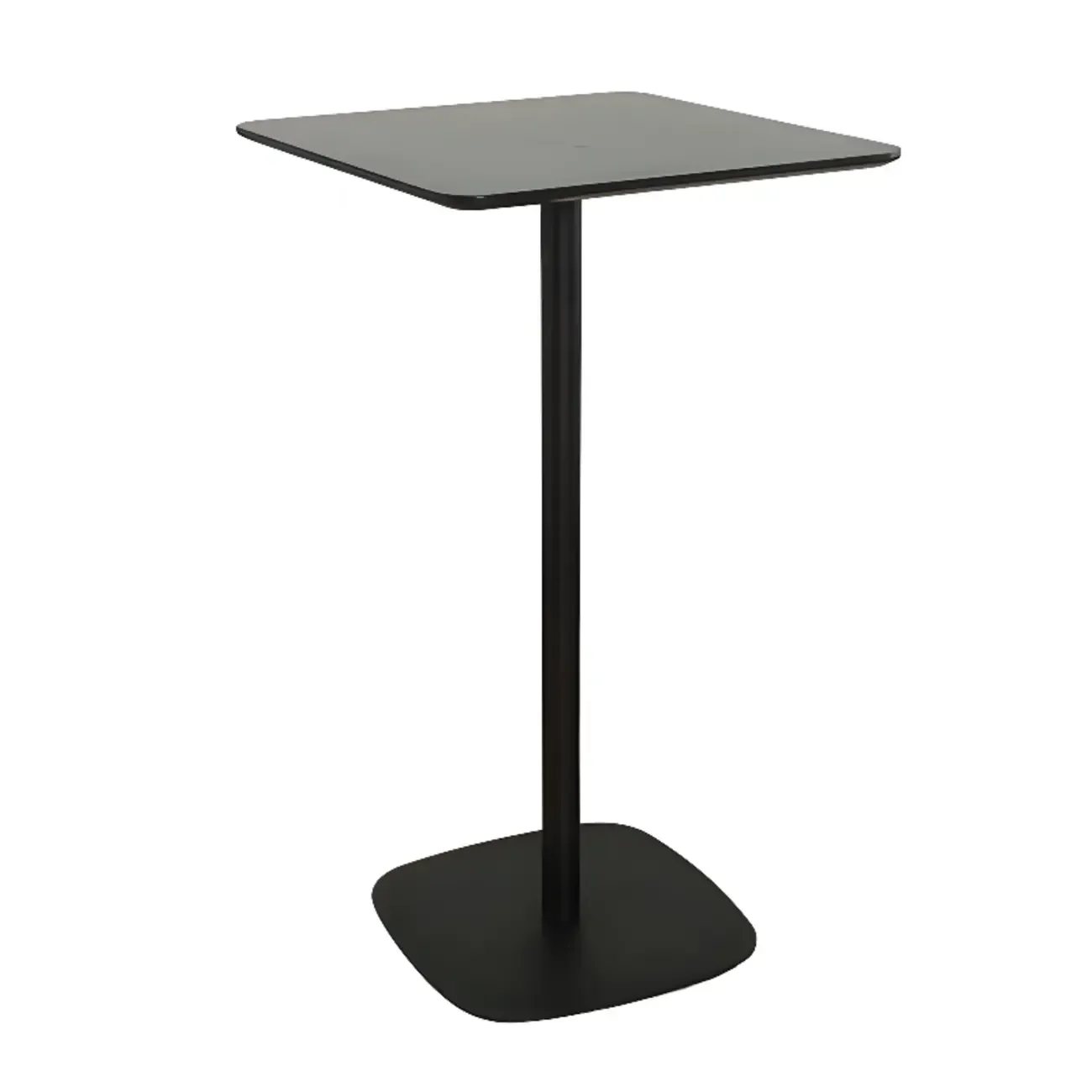 Minimalist Square Black Bar Table Metal Base for 2 Seats Image - 3
