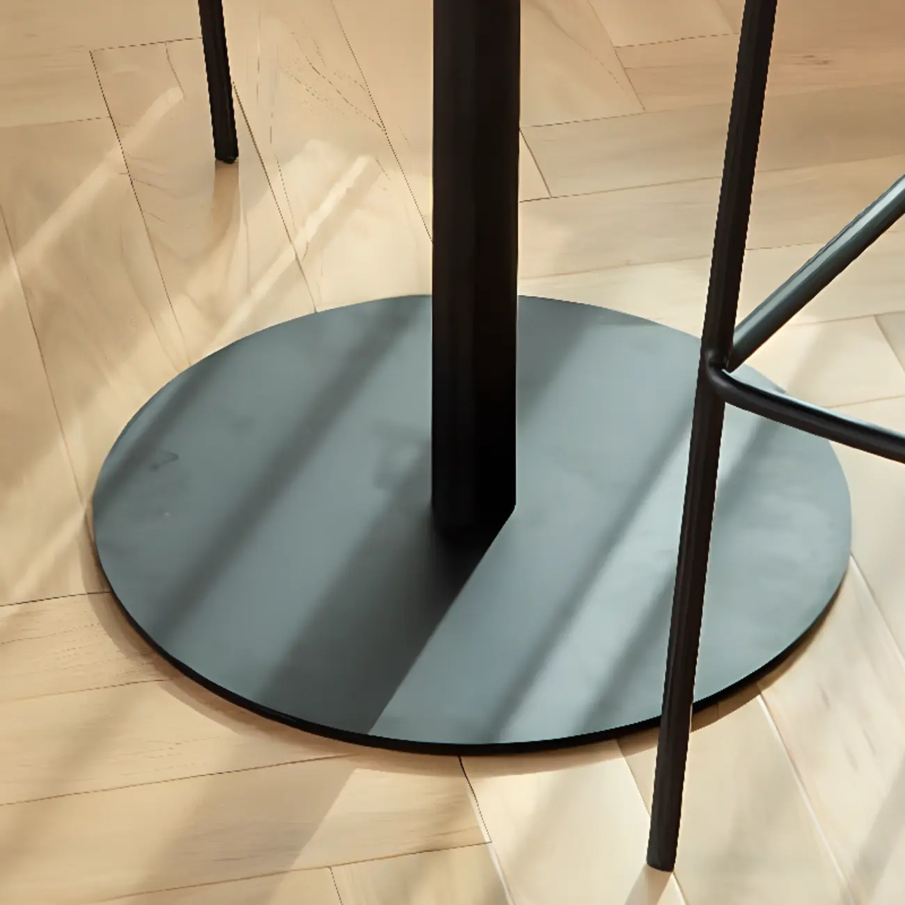 Minimalist Square Black Bar Table Metal Base for 2 Seats Image - 12 | homeyfad