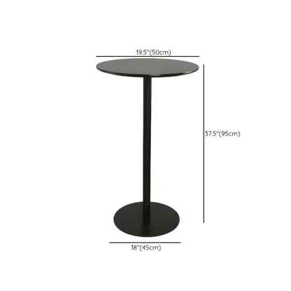 Minimalist Square Black Bar Table Metal Base for 2 Seats #size