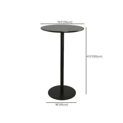 Minimalist Square Black Bar Table Metal Base for 2 Seats Image - 17